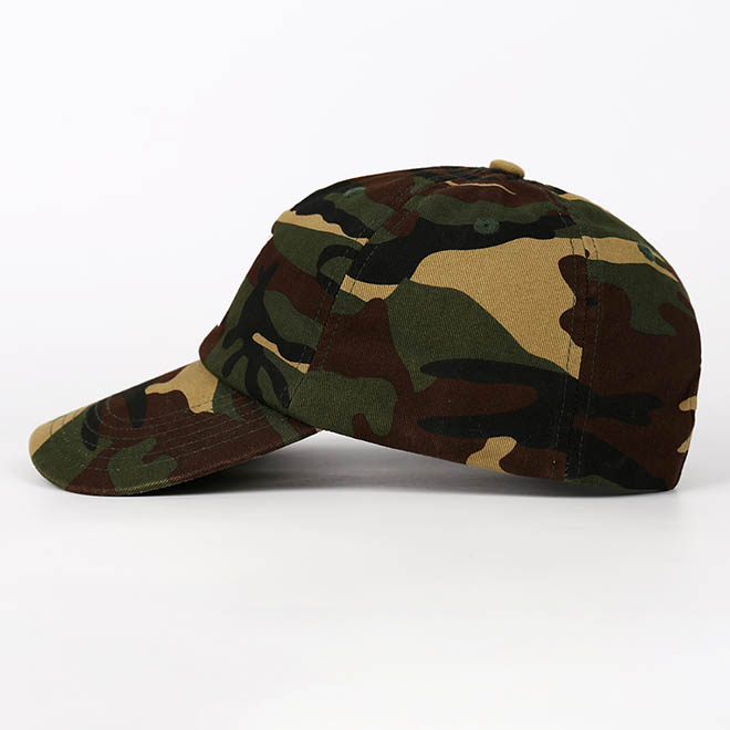 Custom 6 Panel Cotton Unstructured Camouflage Embroidery Logo Baseball Cap Dad Hat