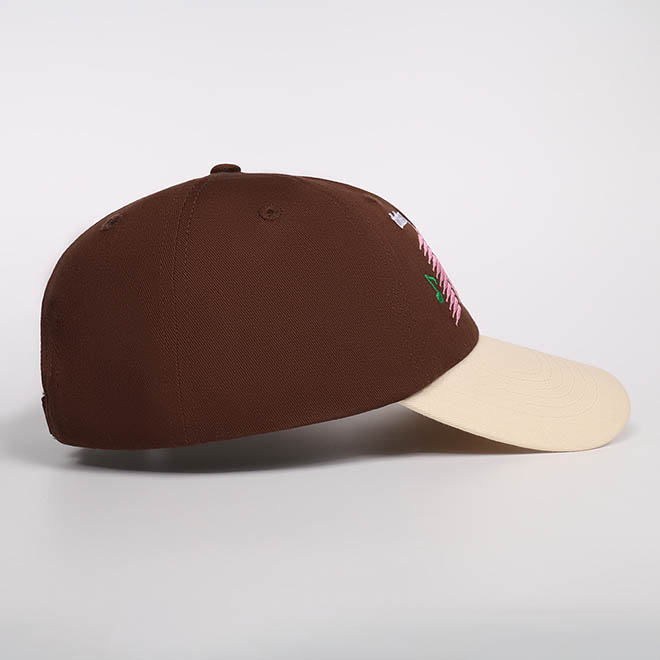 Custom 6 Panel 2 Tone Cotton Embroidery Logo Unstructured Baseball Cap Dad Hat