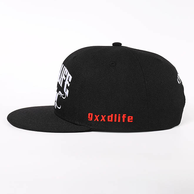 Custom 6 Panel Acrylic Embroidery Logo Hip Hop Flat Brim Hat Men Snapback Cap