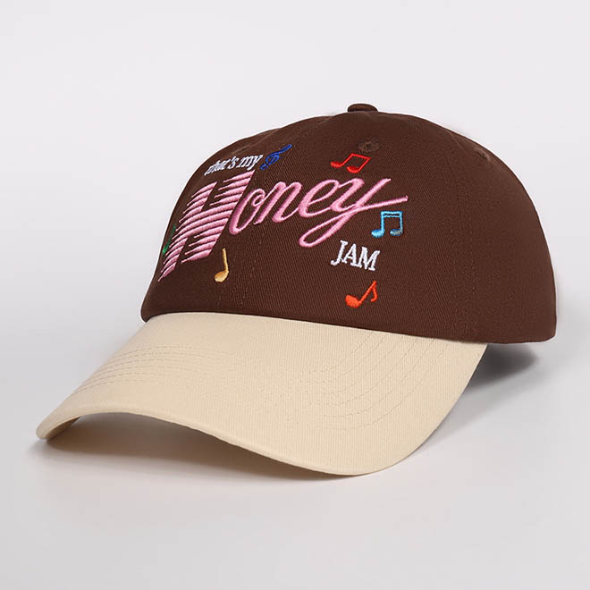 Custom 6 Panel 2 Tone Cotton Embroidery Logo Unstructured Baseball Cap Dad Hat