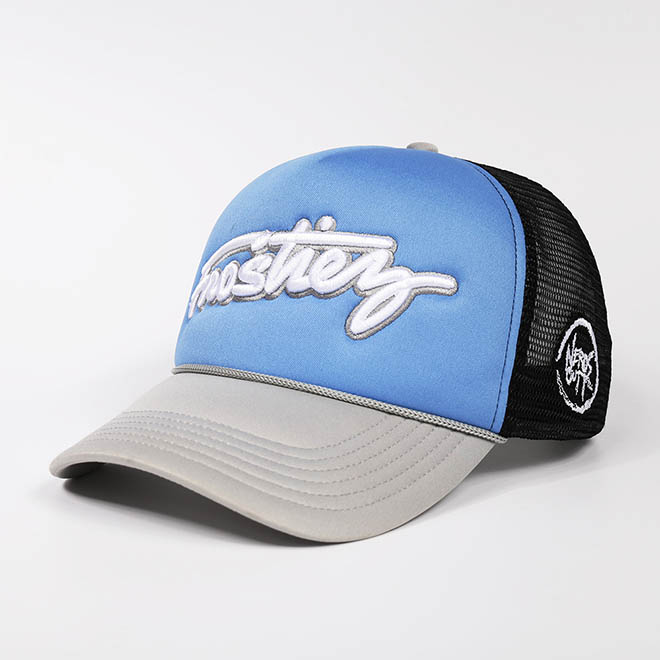 Custom 5 Panel 3D Embroidery Logo Foam Mesh Rope Cap Trucker Hat