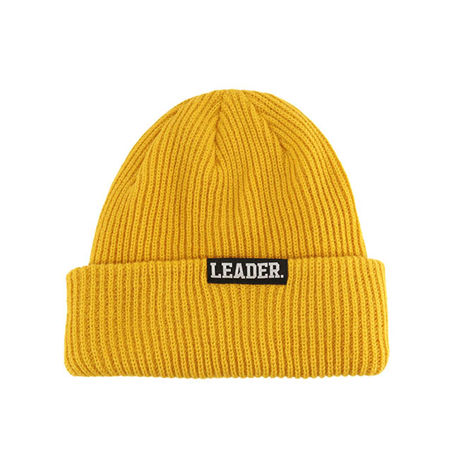 Custom Outdoor Warm Men Women Woven Label Logo Knitted Cap Winter Hat