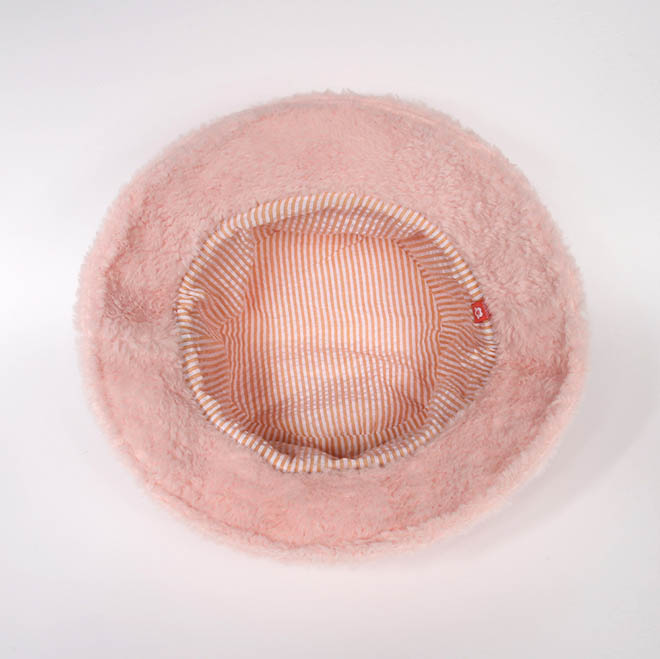 Custom Winter Warm Women Fur Embroidery Logo Cartoon Bucket Hat