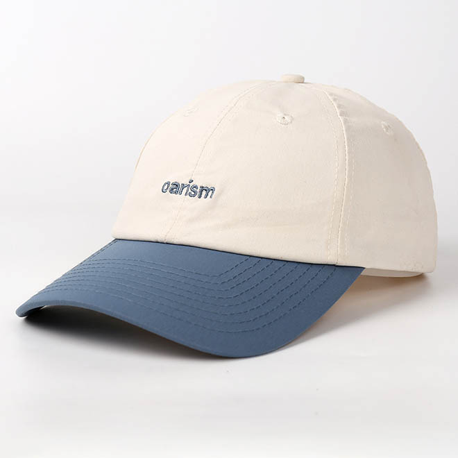 Custom 6 Panel Unstructured Polyester Embroidery Logo 2 Tone Baseball Cap Dad Hat