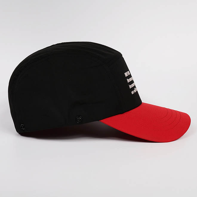 Custom Winter Polyester 5 Panel Hat TPU Patch Logo Curved Brim Camp Cap