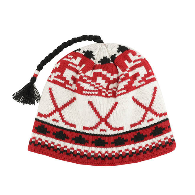 Custom Women Warm Two Tone Embroidery Logo Knitted Cap Winter Hat