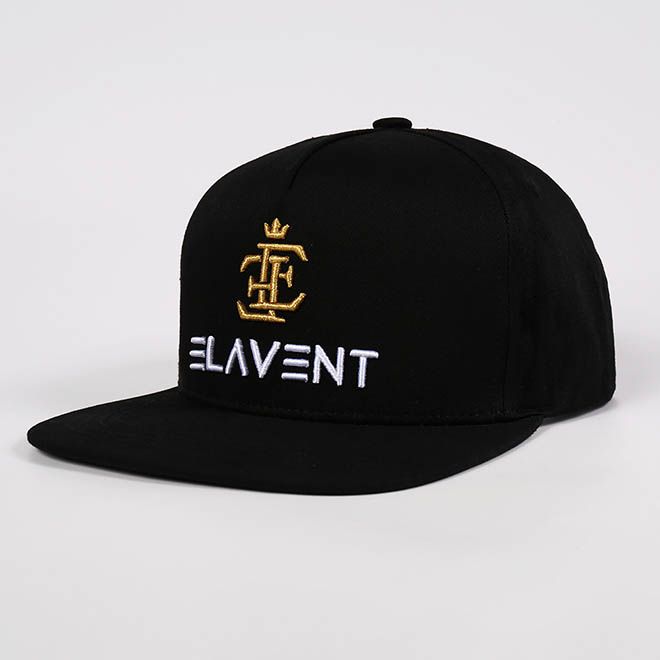 Custom Cotton 5 Panel 3D Embroidery Logo Flat Brim Men Hat Snapback Cap