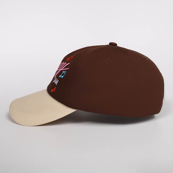 Custom 6 Panel 2 Tone Cotton Embroidery Logo Unstructured Baseball Cap Dad Hat