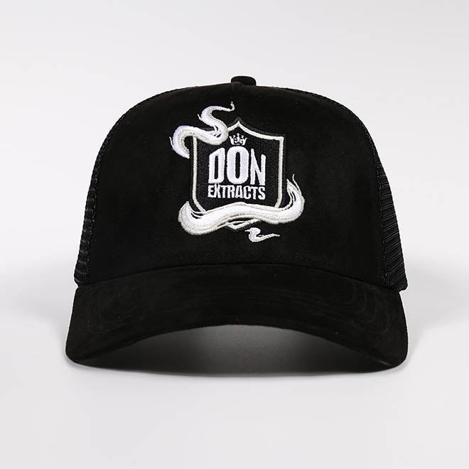 Custom 5 Panel Suede Embroidery Logo Men Outdoor Mesh Cap Trucker Hat