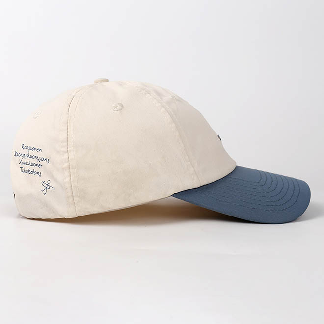 Custom 6 Panel Unstructured Polyester Embroidery Logo 2 Tone Baseball Cap Dad Hat