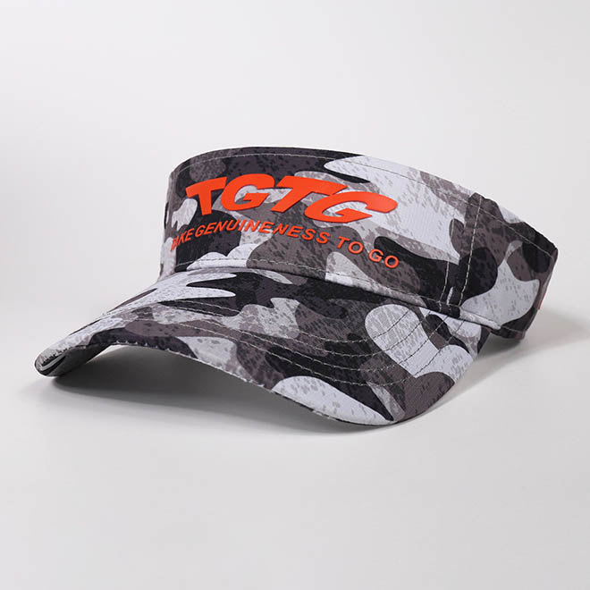 Custom Camouflage Polyester TPU Patch Logo Men Sun Visor Hat