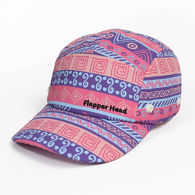 Custom Polyester 5 Panel Hat Sublimation Printed Embroidery Logo Camp Cap
