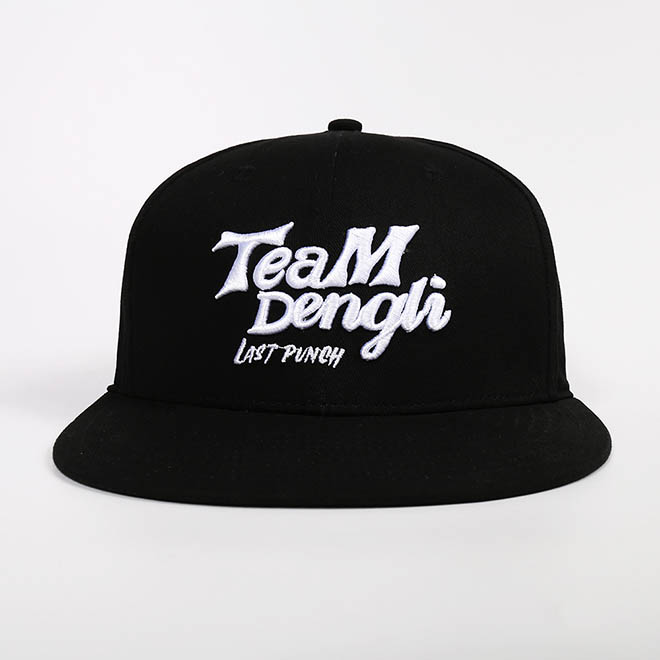 Custom 6 Panel Cotton 3D Embroidery Logo Men Hip Hop Hat Flat Brim Snapback Cap