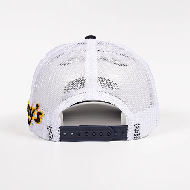 Custom 6 Panel Cotton Embroidery Logo Sandwich Brim Men Mesh Cap Trucker Hat