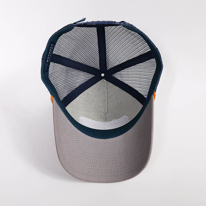 Custom 5 Panel Cotton Embroidery Patch Logo Applique Rope Mesh Cap Trucker Hat