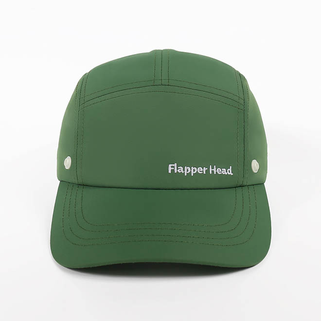 Custom Winter 5 Panel Hat Polyester Waterproof Embroidery Logo Curved Brim Camp Cap