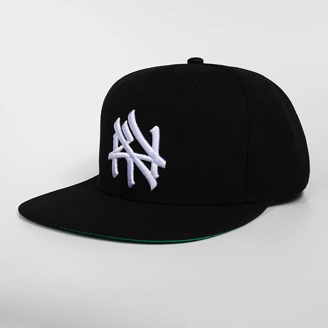 Custom Cotton 6 Panel 3D Embroidery Logo Hip Hop Hat Flat Brim Snapback Cap