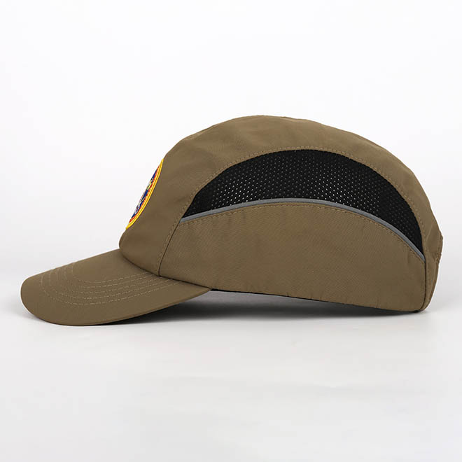 Custom 5 Panel Polyester Embroidery Logo Curved Brim Outdoor Running Hat Sports Cap
